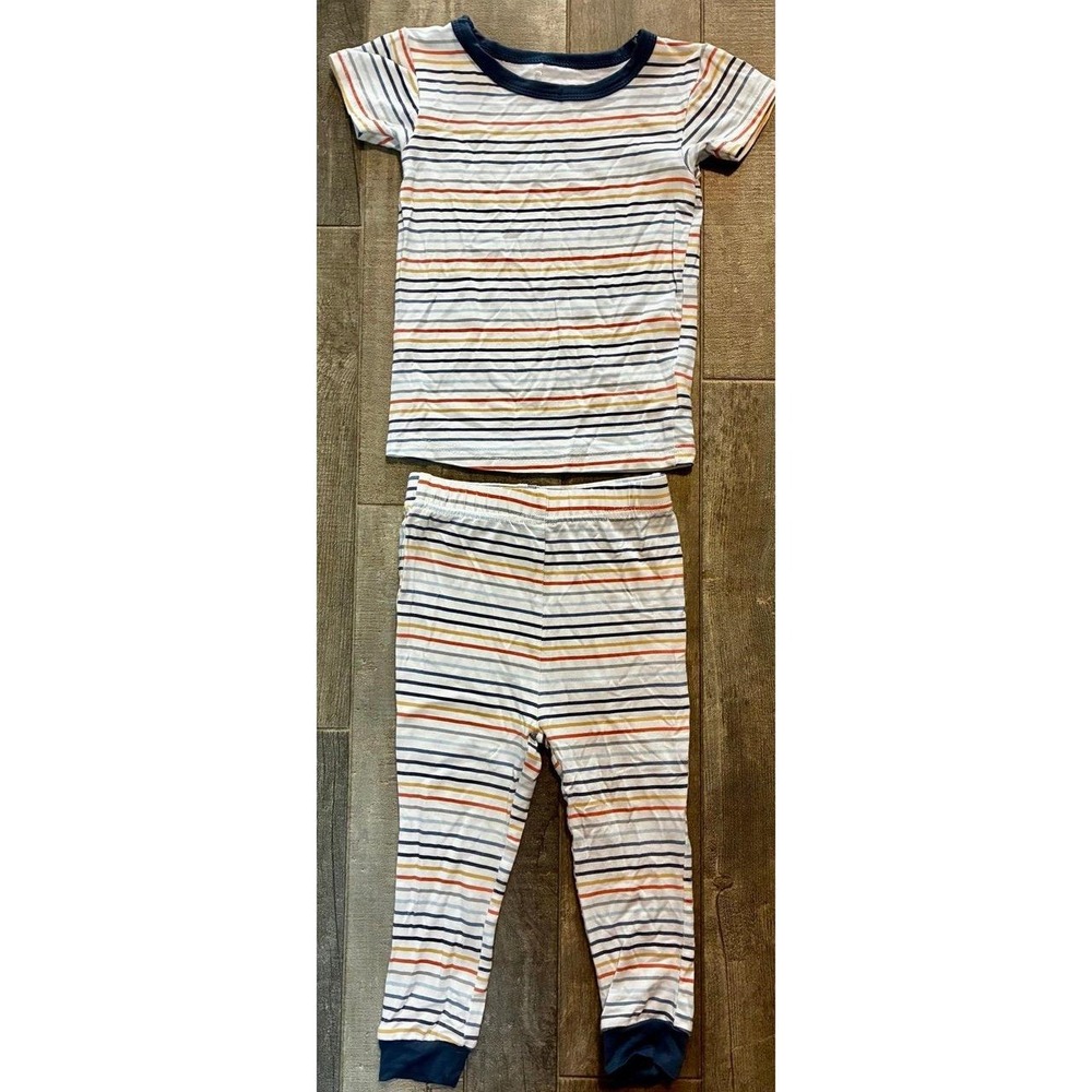 Milkberry Short Sleeve Bamboo Striped Pajama Set - Size 18M